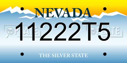 11222T5 Nevada License Plate