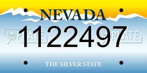 1122497 Nevada License Plate