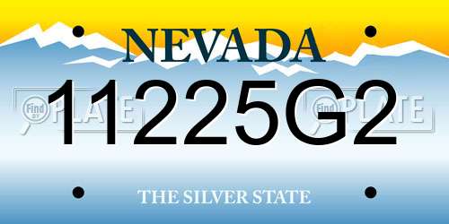 11225G2 Nevada License Plate