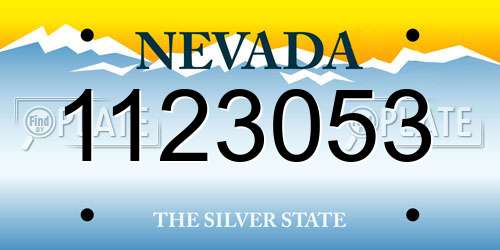 1123053 Nevada License Plate