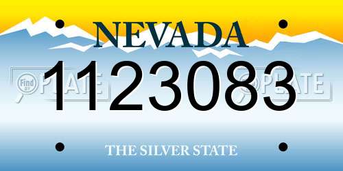 1123083 Nevada License Plate
