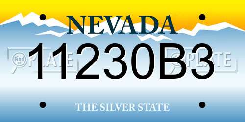 11230B3 Nevada License Plate