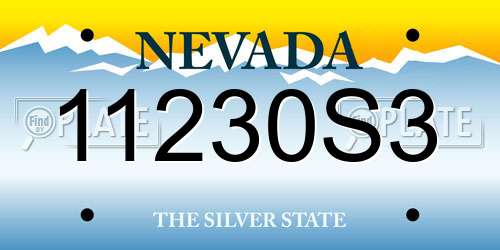 11230S3 Nevada License Plate