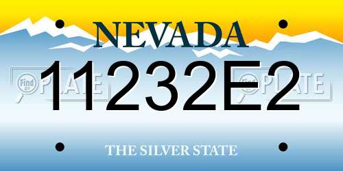 11232E2 Nevada License Plate
