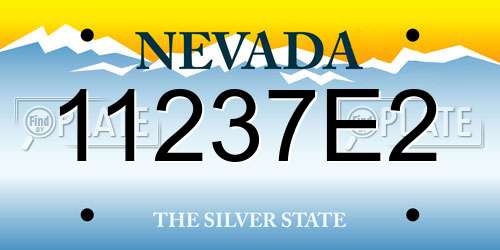 11237E2 Nevada License Plate