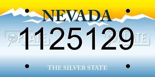 1125129 Nevada License Plate