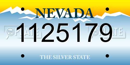 1125179 Nevada License Plate