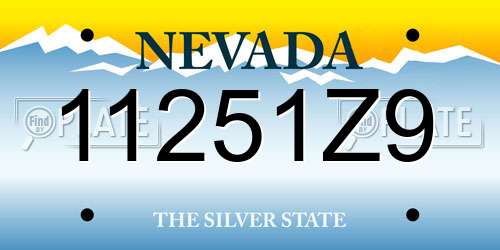 11251Z9 Nevada License Plate