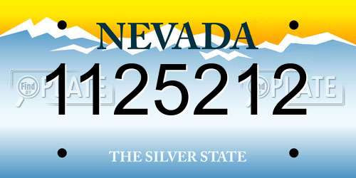 1125212 Nevada License Plate