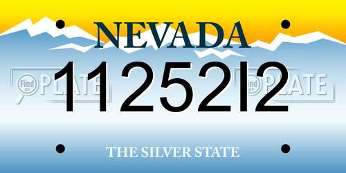11252I2 Nevada License Plate