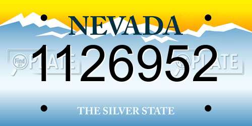 1126952 Nevada License Plate