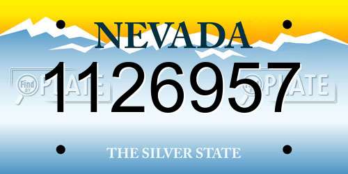 1126957 Nevada License Plate