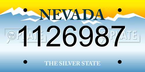 1126987 Nevada License Plate