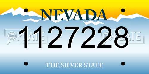 1127228 Nevada License Plate