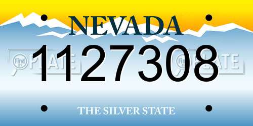 1127308 Nevada License Plate