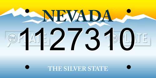 1127310 Nevada License Plate