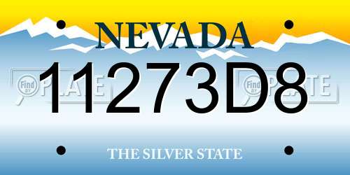 11273D8 Nevada License Plate