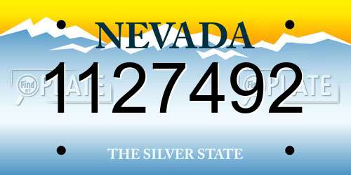 1127492 Nevada License Plate