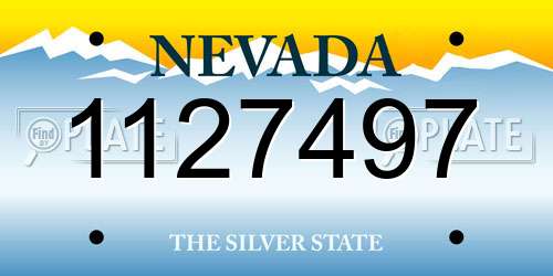 1127497 Nevada License Plate