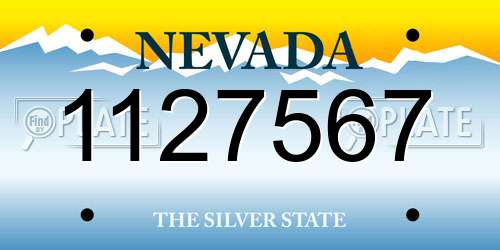 1127567 Nevada License Plate