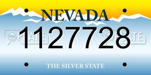 1127728 Nevada License Plate