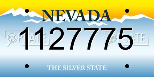 1127775 Nevada License Plate