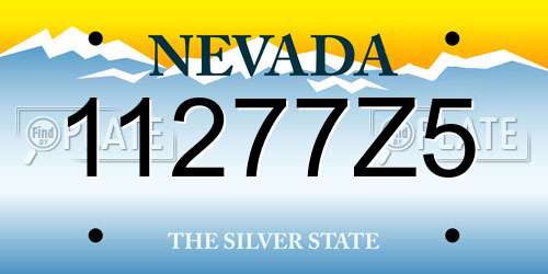 11277Z5 Nevada License Plate
