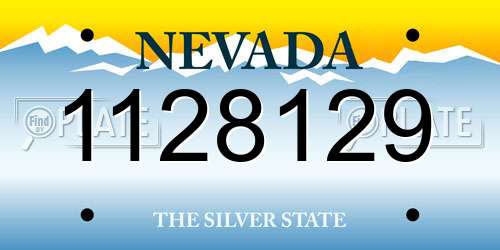 1128129 Nevada License Plate