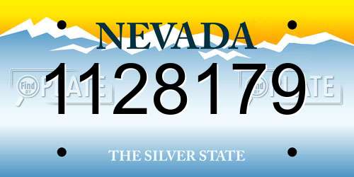 1128179 Nevada License Plate