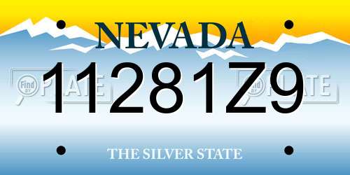11281Z9 Nevada License Plate