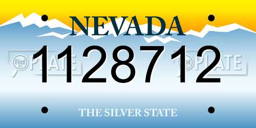 1128712 Nevada License Plate