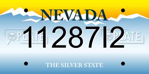 11287I2 Nevada License Plate