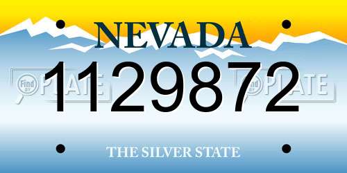 1129872 Nevada License Plate