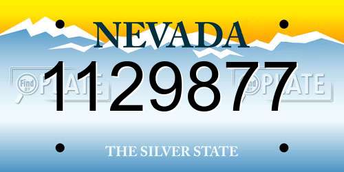 1129877 Nevada License Plate