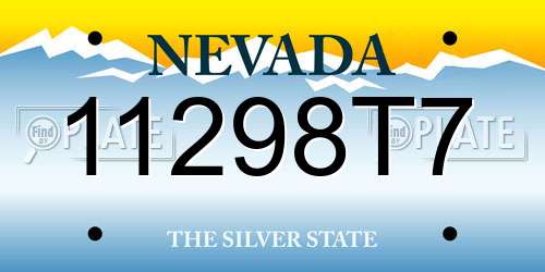 11298T7 Nevada License Plate