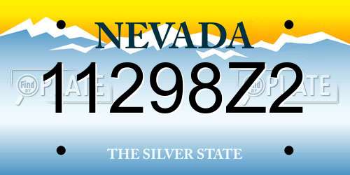 11298Z2 Nevada License Plate