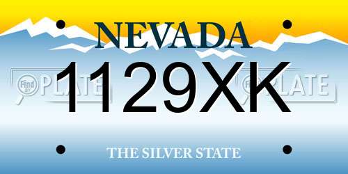 1129XK Nevada License Plate