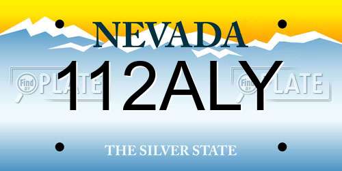 112ALY Nevada License Plate