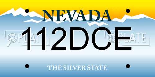 112DCE Nevada License Plate