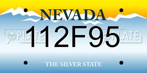 112F95 Nevada License Plate