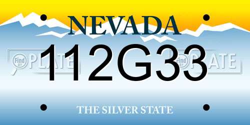 112G33 Nevada License Plate