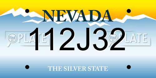 112J32 Nevada License Plate