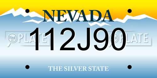 112J90 Nevada License Plate