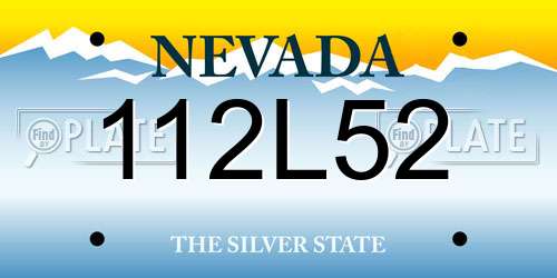 112L52 Nevada License Plate