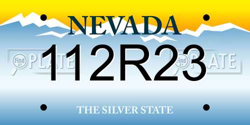 112R23 Nevada License Plate