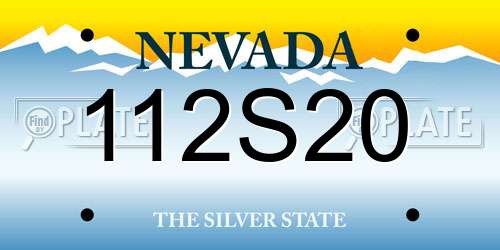 112S20 Nevada License Plate