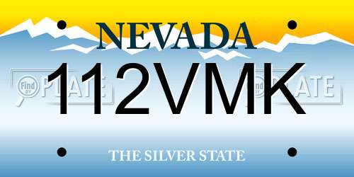 112VMK Nevada License Plate