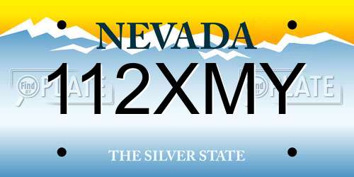 112XMY Nevada License Plate