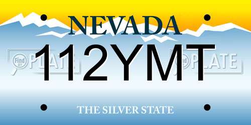 112YMT Nevada License Plate