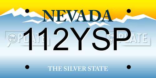 112YSP Nevada License Plate